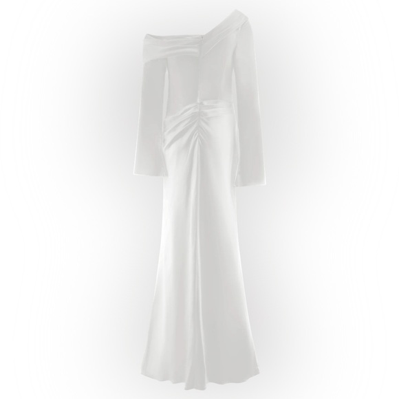 Meshki Iris White Off-Shoulder Long Dress - Medium- Brand New - Picture 5 of 7